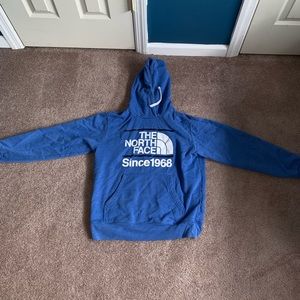 Light blue North Face sweatshirt